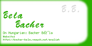 bela bacher business card